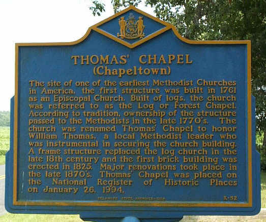 Thomas Chapel, Voshell, Minner, Penington, Slaughter, Carrow, Wilson, Ford, Faulkner, Van Winkle, Ball, Crouch, Price, Williams, Pennington, Craven, Cochrane, Biddle, Bankert, Stonesifer, Vandergrift, Yingling, Hyland